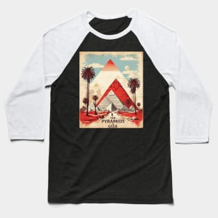 Pyramids of Giza Egypt Vintage Poster Tourism Baseball T-Shirt